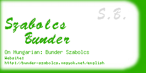 szabolcs bunder business card